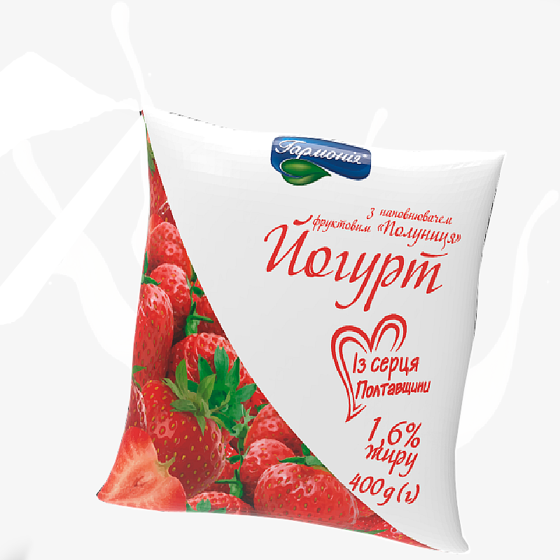 Йогурт питний ГАРМОНІЯ полуниця, 1,6%, 400 г
